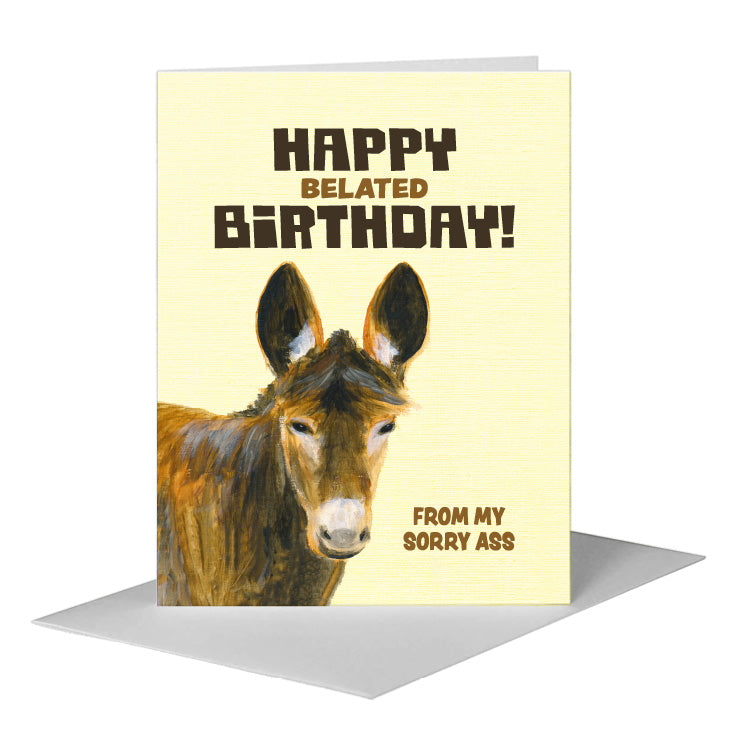 Donkey, Greeting Card (#8496J) A2 Card Front, www.printedcanvas.com