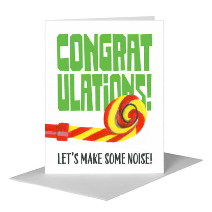 Party Blower Striped, Greeting Card (#8500C), A2 Card Front, www.printedcanvas.com
