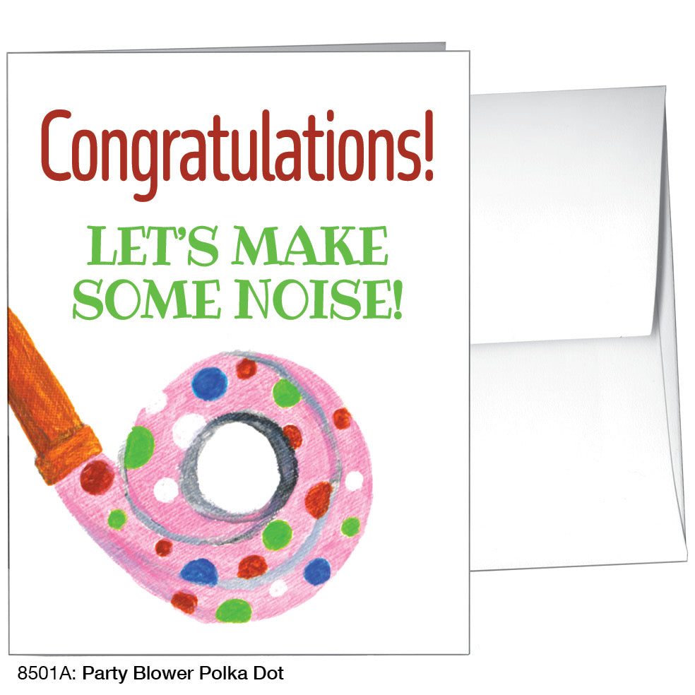 Party Blower Polka Dot, Greeting Card (#8501A), A2 Card, www.printedcanvas.com