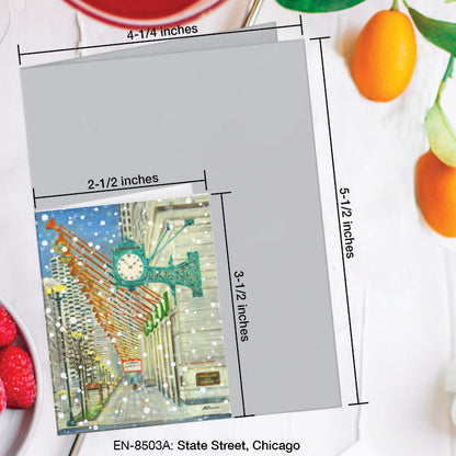 State Street, Chicago, Greeting Card (8503B), Enclosure Card, www.printedcanvas.com