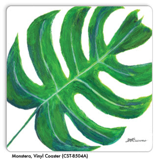 Monstera, Vinyl Coaster (CST-8504A) - Printed Canvas