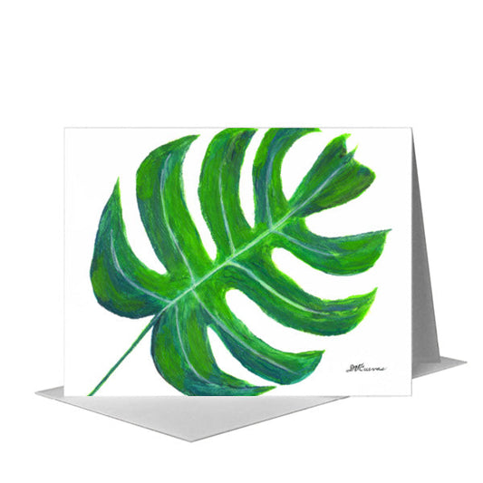 Monstera, Greeting Card (#8504A) A2 Card Front, www.printedcanvas.com