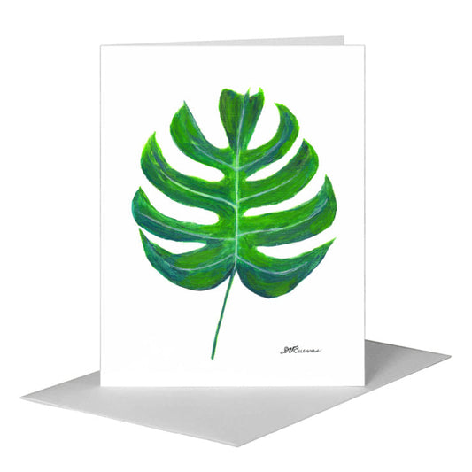 Monstera, Greeting Card (#8504B) A2 Card Front, www.printedcanvas.com