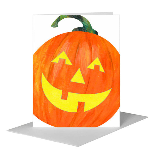 Pumpkin Face, Greeting Card (#8509A) A2 Card Front, www.printedcanvas.com