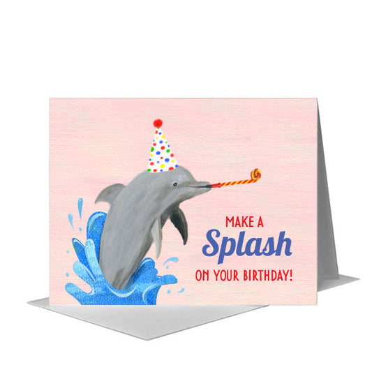 Dolphin Smile, Greeting Card (#8519A) A2 Card Front, www.printedcanvas.com