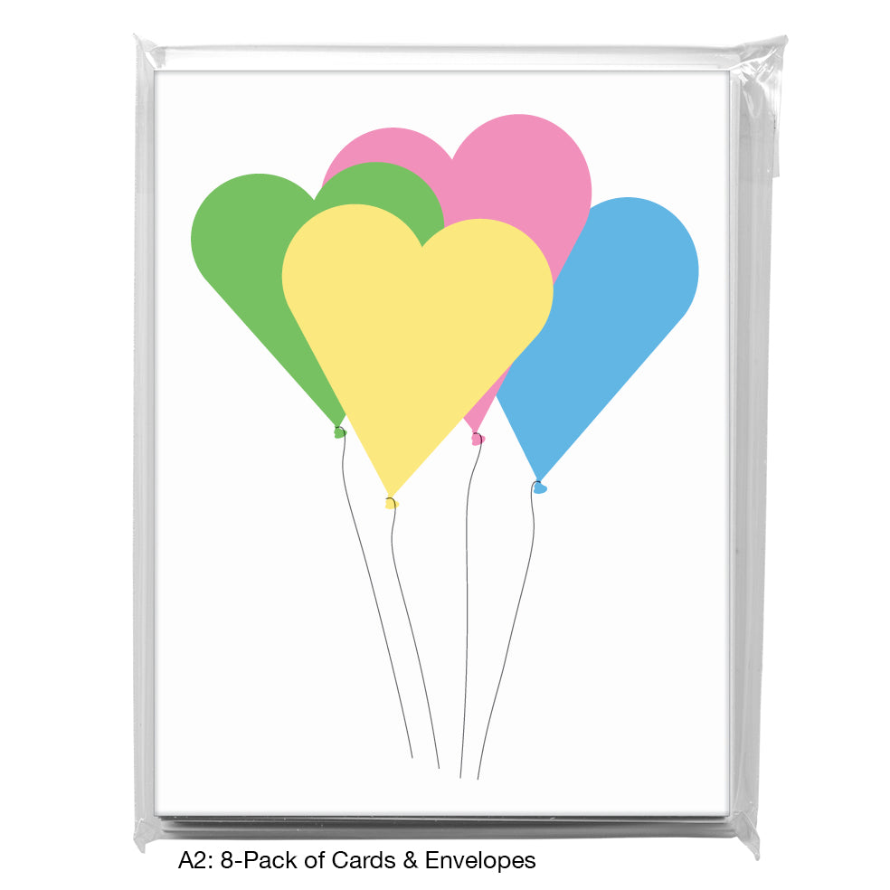 Heart Balloons, Greeting Card (8528)