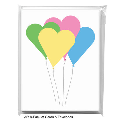 Heart Balloons, Greeting Card (8528)