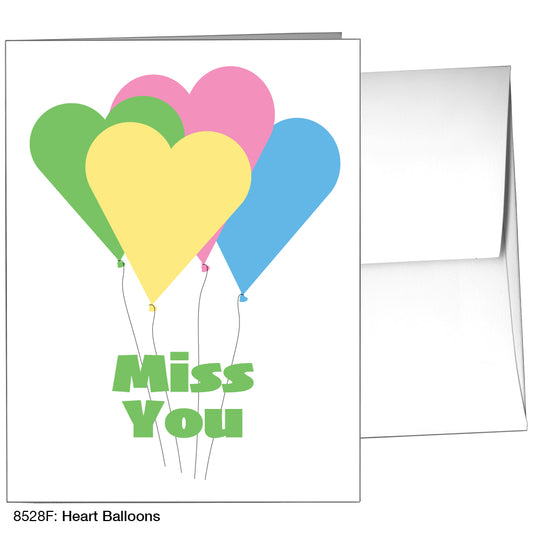 Heart Balloons, Greeting Card (8528F)