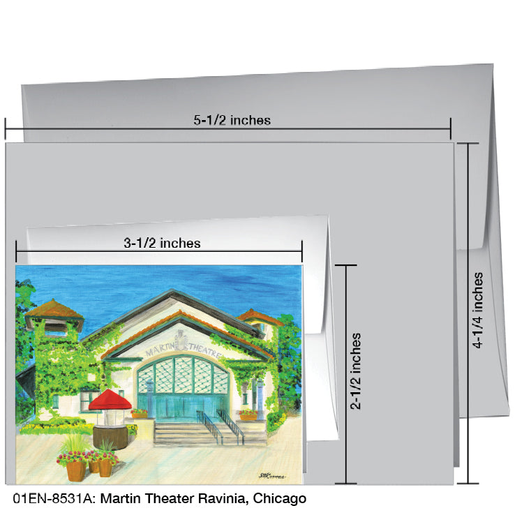 Martin Theater Ravinia, Chicago, Greeting Card (#8531A)