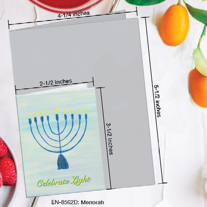 Menorah, Greeting Card (8562D), Enclosure Card, www.printedcanvas.com
