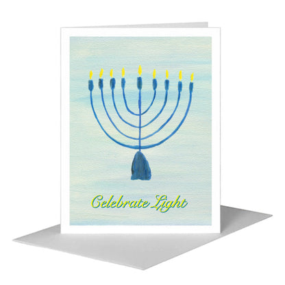 Menorah, Greeting Card (#8562D), A2 Card Front, www.printedcanvas.com