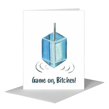 Dreidel Spin, Greeting Card (#8564A) A2 Card Front, www.printedcanvas.com