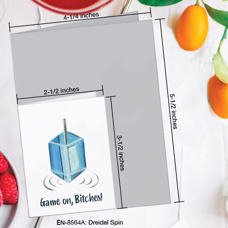 Dreidel Spin, Greeting Card (8564A), Enclosure Card, www.printedcanvas.com