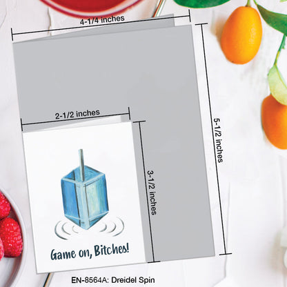 Dreidel Spin, Greeting Card (8564A), Enclosure Card, www.printedcanvas.com