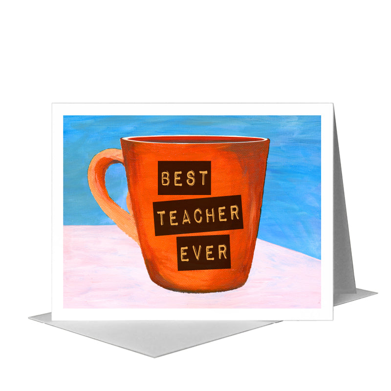 Orange Mug, Greeting Card (#8567H) A2 Card Front, www.printedcanvas.com