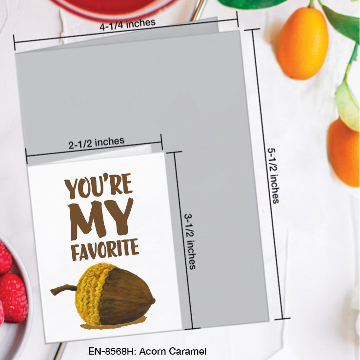 Acorn Caramel, Greeting Card (8568H), Enclosure, www.printedcanvas.com