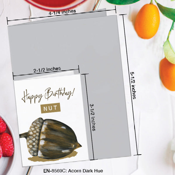 Acorn Dark Hue, Greeting Card (8569C), Enclosure, www.printedcanvas.com