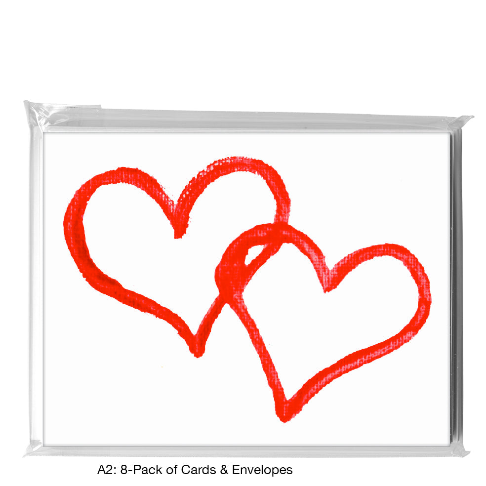 Hearts Duo, Greeting Card (8571), A2 8-Pack, printedcanvas.com
