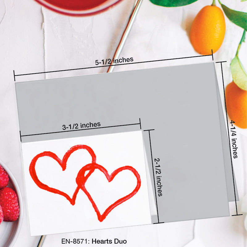 Hearts Duo, Greeting Card (8571A), Enclosure Card, www.printedcanvas.com