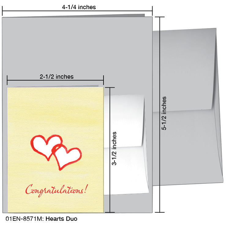 Hearts Duo, Greeting Card (8571M), Enclosure Card, www.printedcanvas.com