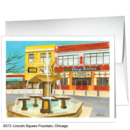 Lincoln Square Fountain, Chicago, Greeting Card (8573), A2, printedcanvas.com