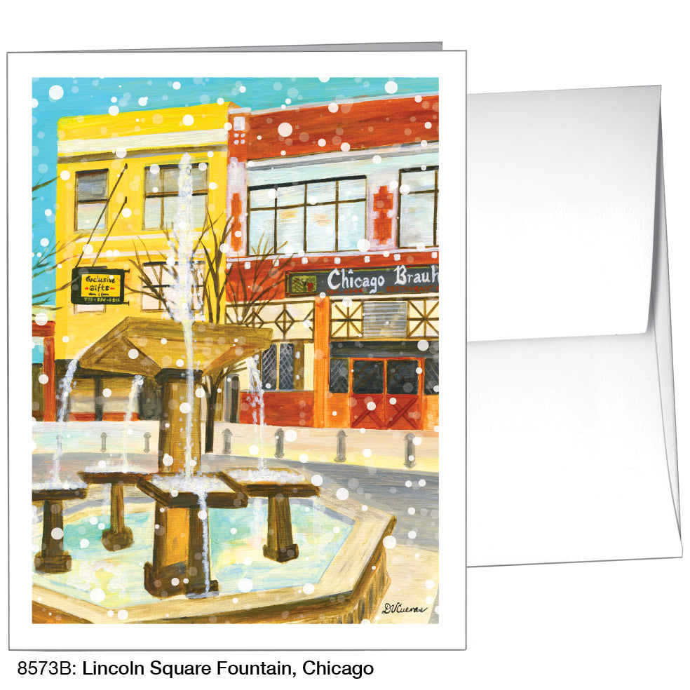 Lincoln Square Fountain, Chicago, Greeting Card (8573B), A2, printedcanvas.com