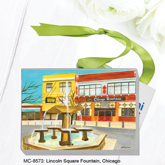 Lincoln Square Fountain, Chicago, Mini Canvas (MC-8573), Front, printedcanvas.com