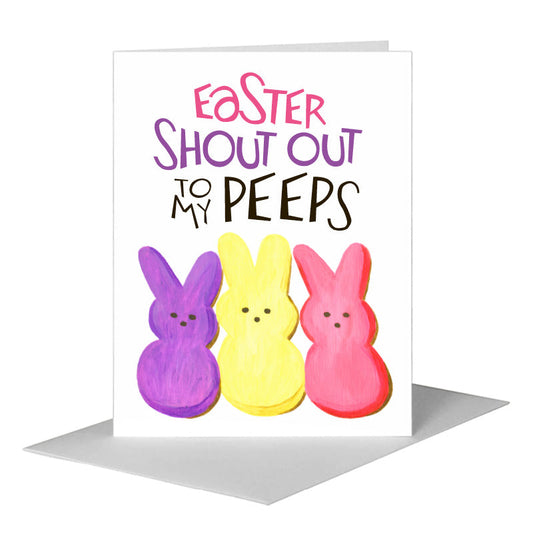 Peeps, Greeting Card (#8580BA) A2 Card Front, www.printedcanvas.com