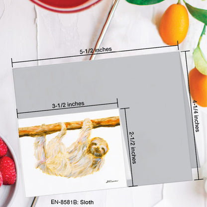 Sloth, Greeting Card (8581B), Enclosure Card, www.printedcanvas.com