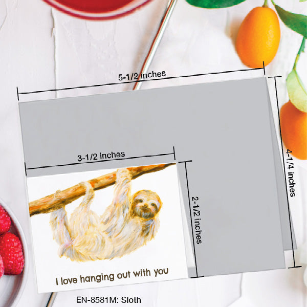 Sloth, Greeting Card (8581M), Enclosure, www.printedcanvas.com