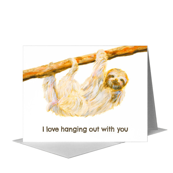 Sloth, Greeting Card (#8581M), A2 Card Front, www.printedcanvas.com