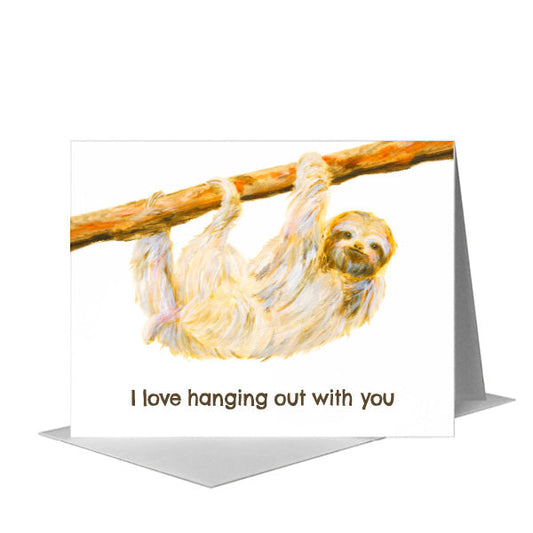 Sloth, Greeting Card (#8581M) A2 Card Front, www.printedcanvas.com