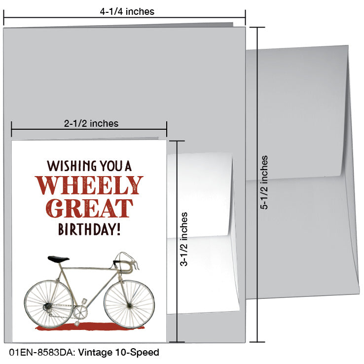Vintage 10-Speed, Greeting Card (8583DA), Enclosure Card, www.printedcanvas.com