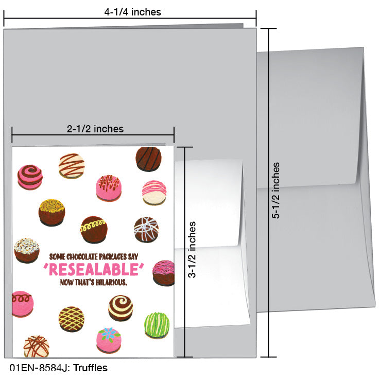 Truffles, Greeting Card (8584J), Enclosure Card, www.printedcanvas.com