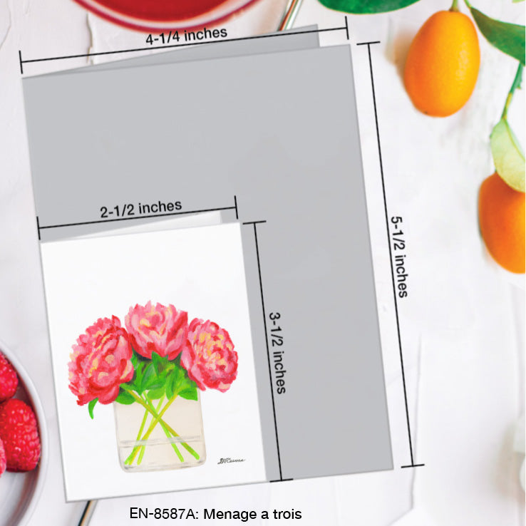 Menage a Trois, Greeting Card (8587A), Enclosure Card, www.printedcanvas.com