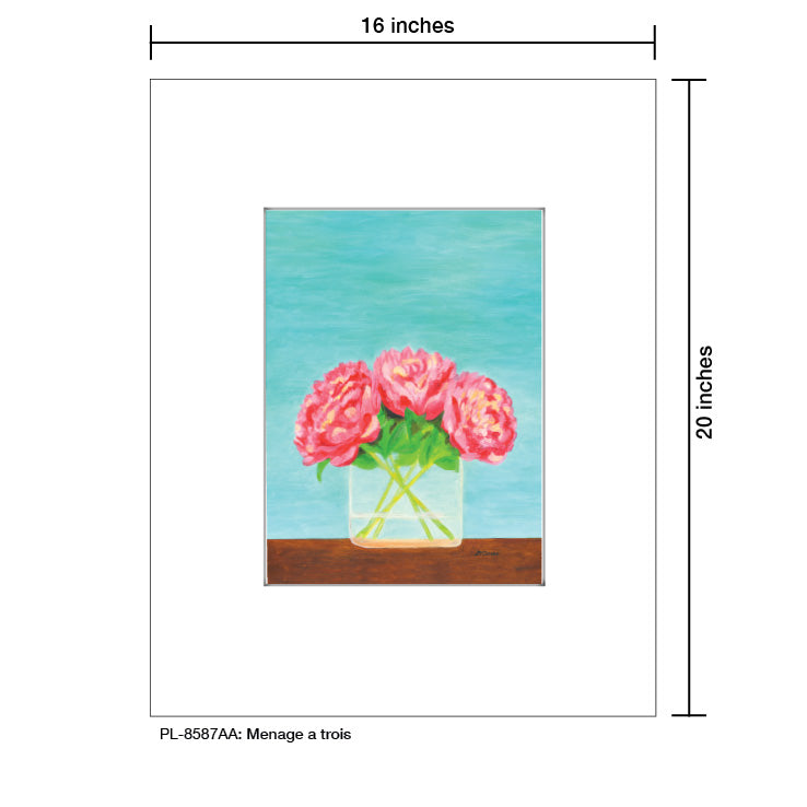 Menage a Trois, Print (#8587AA), Printe Matted, www.printedcanvas.com