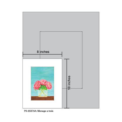 Menage a Trois, Print (#8587AA), Print Matted, www.printedcanvas.com