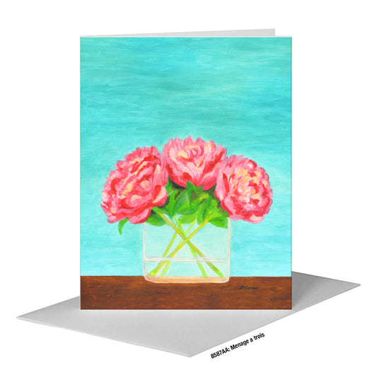 Menage a Trois, Greeting Card (#8587AA), A2 Card Front, www.printedcanvas.com