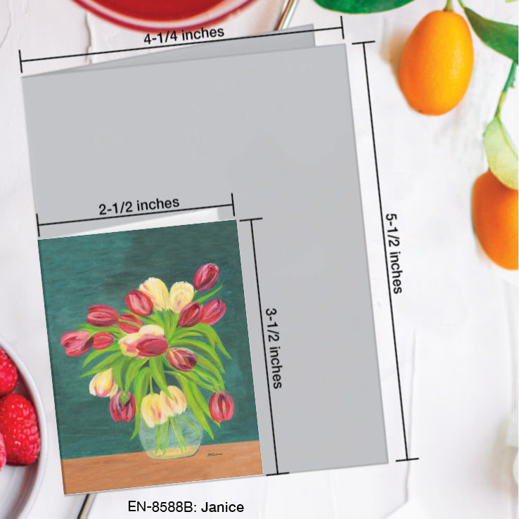Janice, Greeting Card (#8588B), Enclosure Card, www.printedcanvas.com