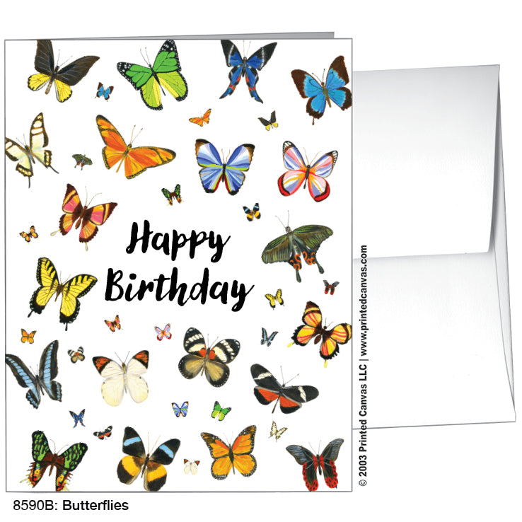 Butterflies, Greeting Card (#8590B), A2 Card Front, www.printedcanvas.com
