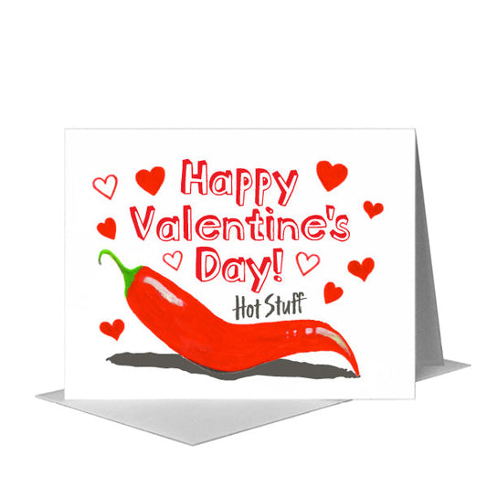 Spicy Pepper, Greeting Card (#8595G) A2 Card Front, www.printedcanvas.com