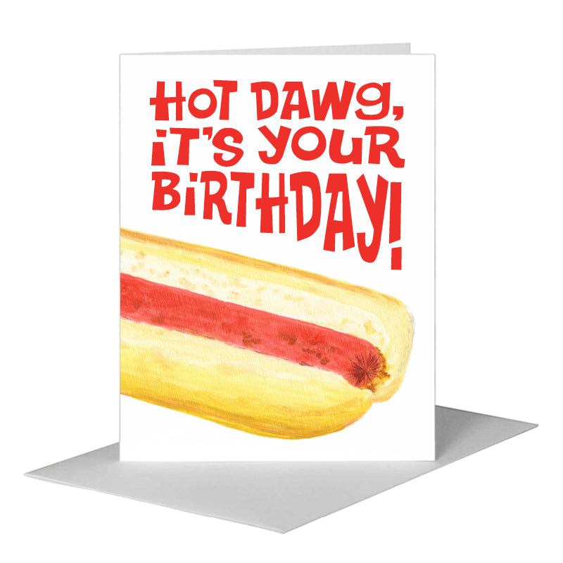 Hot Dog, Greeting Card (#8596D) A2 Card Front, www.printedcanvas.com