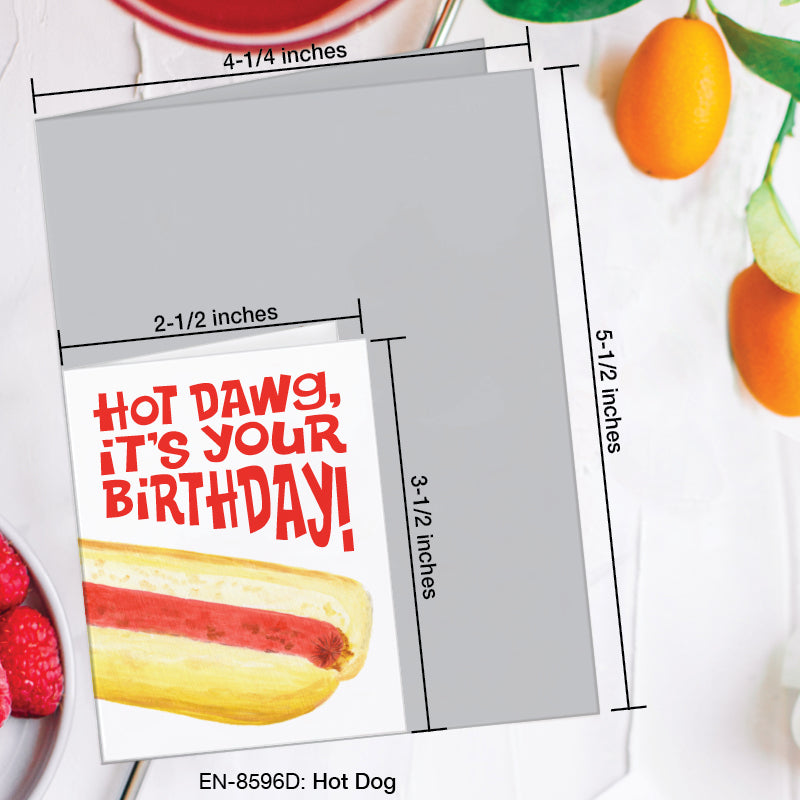 Hot Dog, Greeting Card (8596D), Enclosure, www.printedcanvas.com