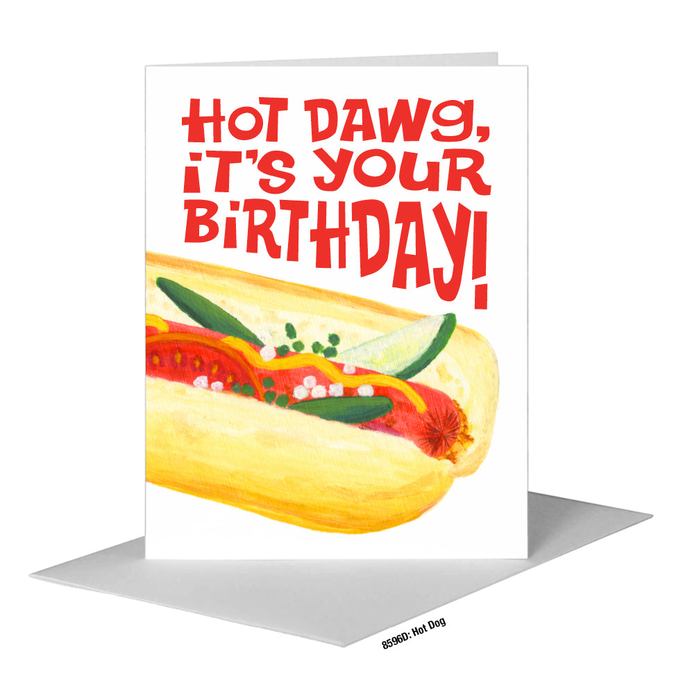 Hot Dog, Greeting Card (#8596D), A2 Card Front, www.printedcanvas.com