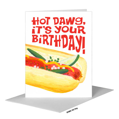 Hot Dog, Greeting Card (#8596D), A2 Card Front, www.printedcanvas.com