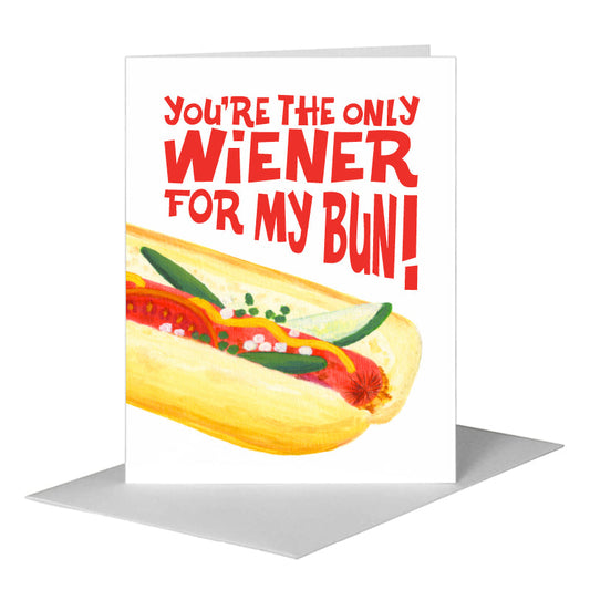 Hot Dog, Greeting Card (#8596H) A2 Card Front, www.printedcanvas.com