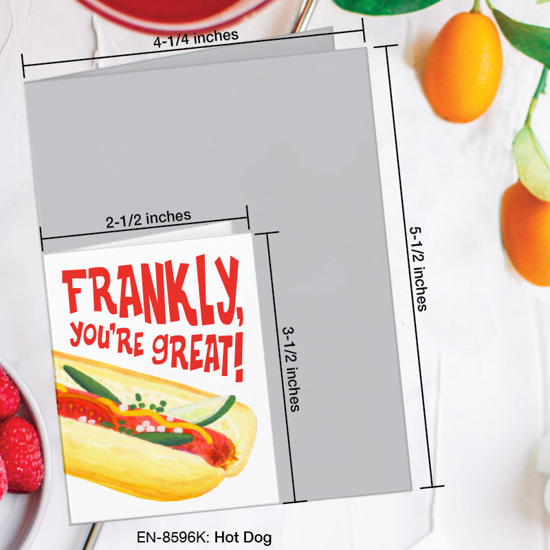Hot Dog, Greeting Card (8596K), Enclosure Card, www.printedcanvas.com
