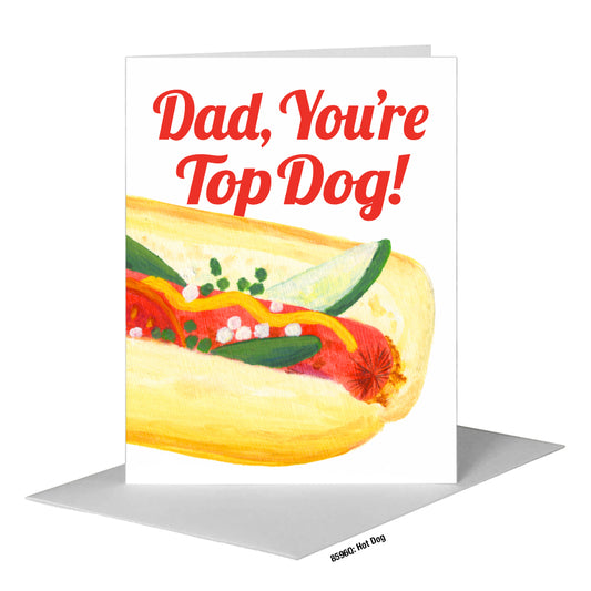 Hot Dog, Greeting Card (#8596Q), A2 Card Front, www.printedcanvas.com