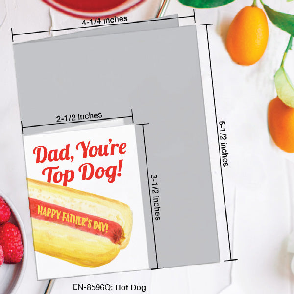Hot Dog, Greeting Card (8596Q), Enclosure, www.printedcanvas.com