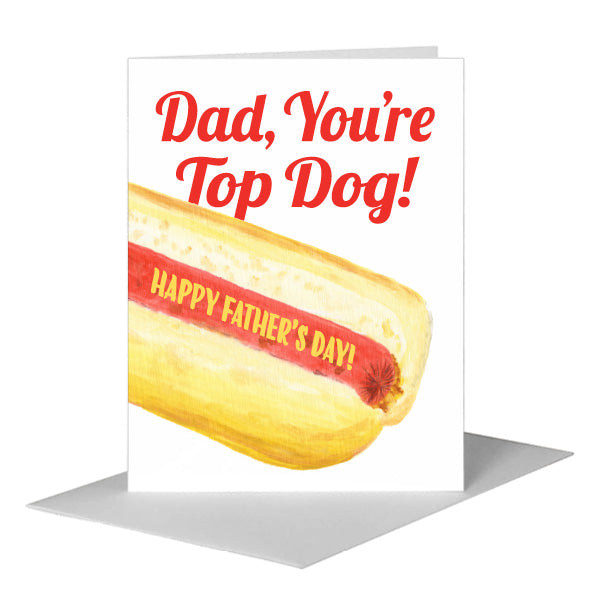 Hot Dog, Greeting Card (#8596Q) A2 Card Front, www.printedcanvas.com